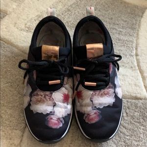 Ted Baker Black Floral Sneakers